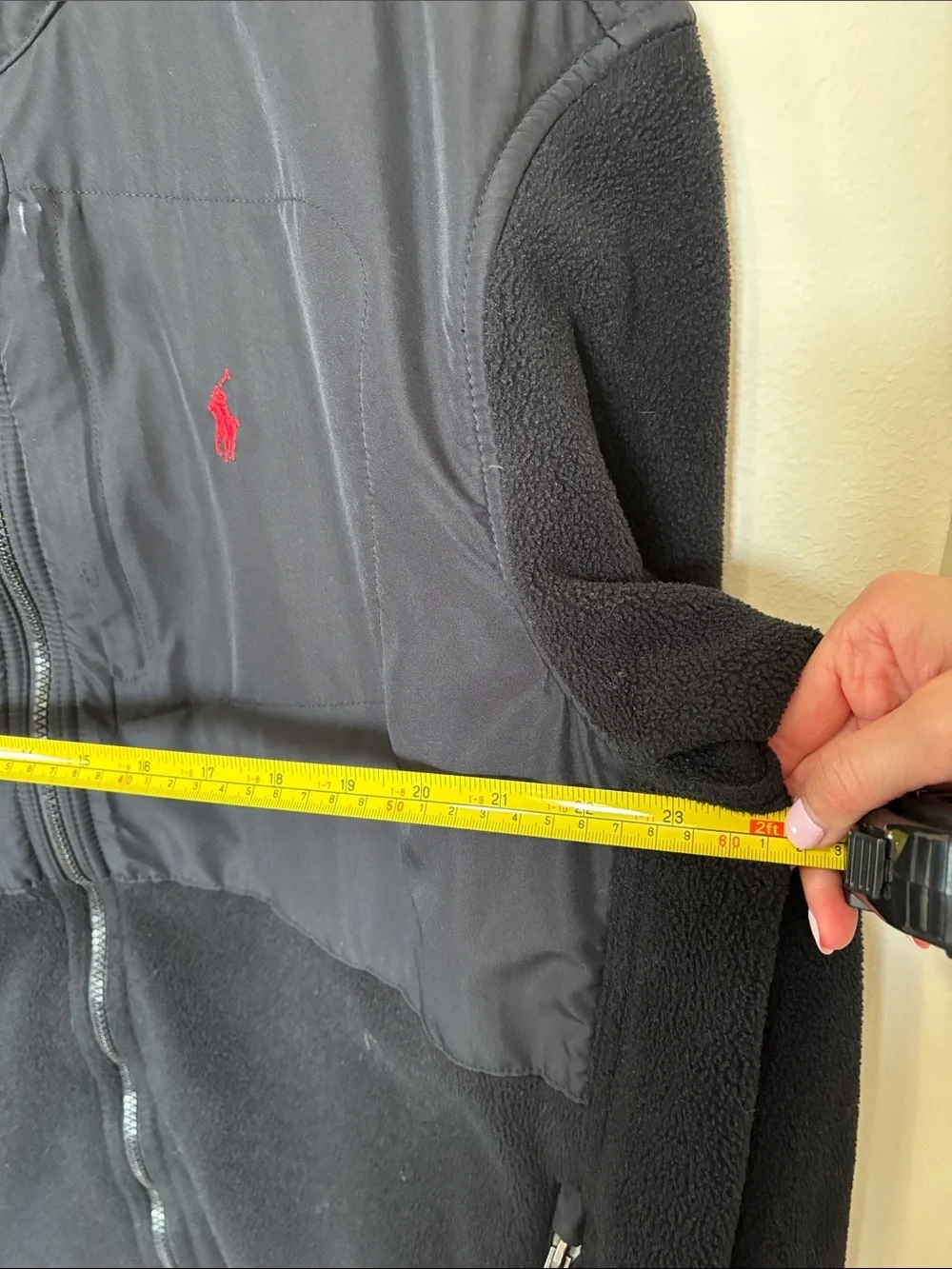 Polo by Ralph Lauren Men’s Black Fleece Jacket with Red Polo Logo Size XXL